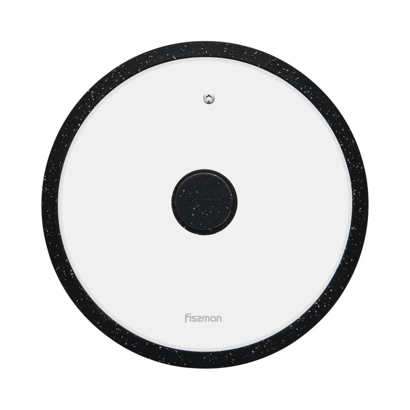 Fissman Lid Arcades 28cm With Black Marble Silicone Rim (Glass)