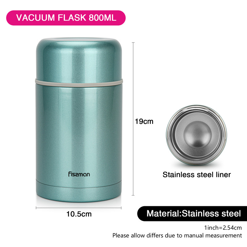 Fissman Double Wall Vacuum Food Jar 800ml (Stainless Steel)