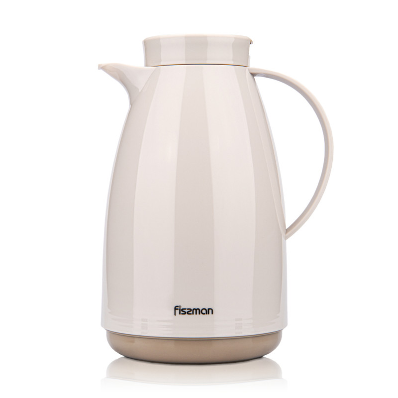 Fissman Vacuum Insulated Jug 1000ml. Cream (Plastic Frame With Glass Liner)
