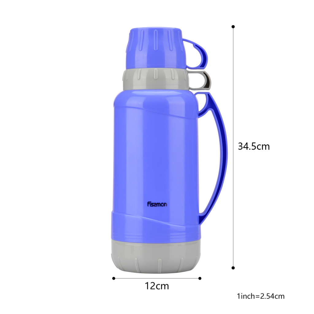 Fissman Vacuum Bottle 1800ml Purple (Plastic Case With Glass Liner)