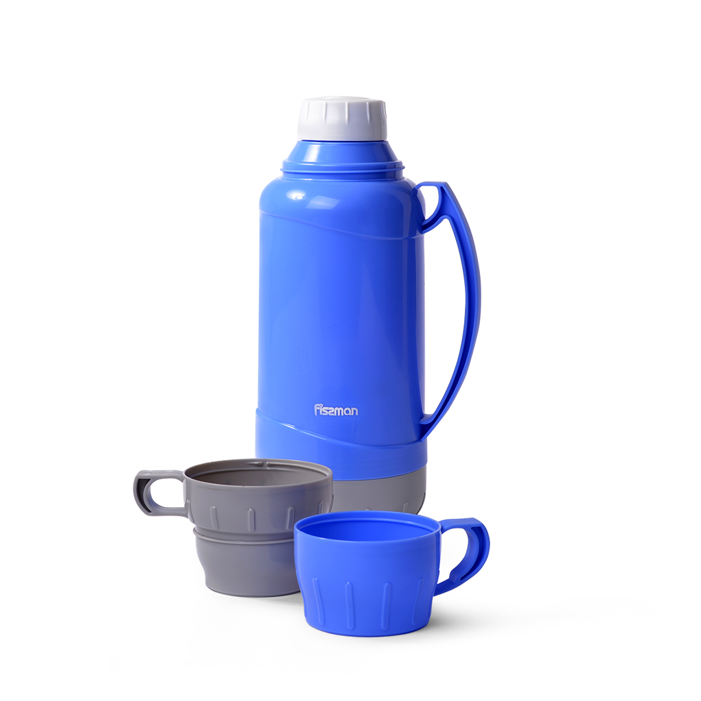 Fissman Vacuum Bottle 1800ml Purple (Plastic Case With Glass Liner)