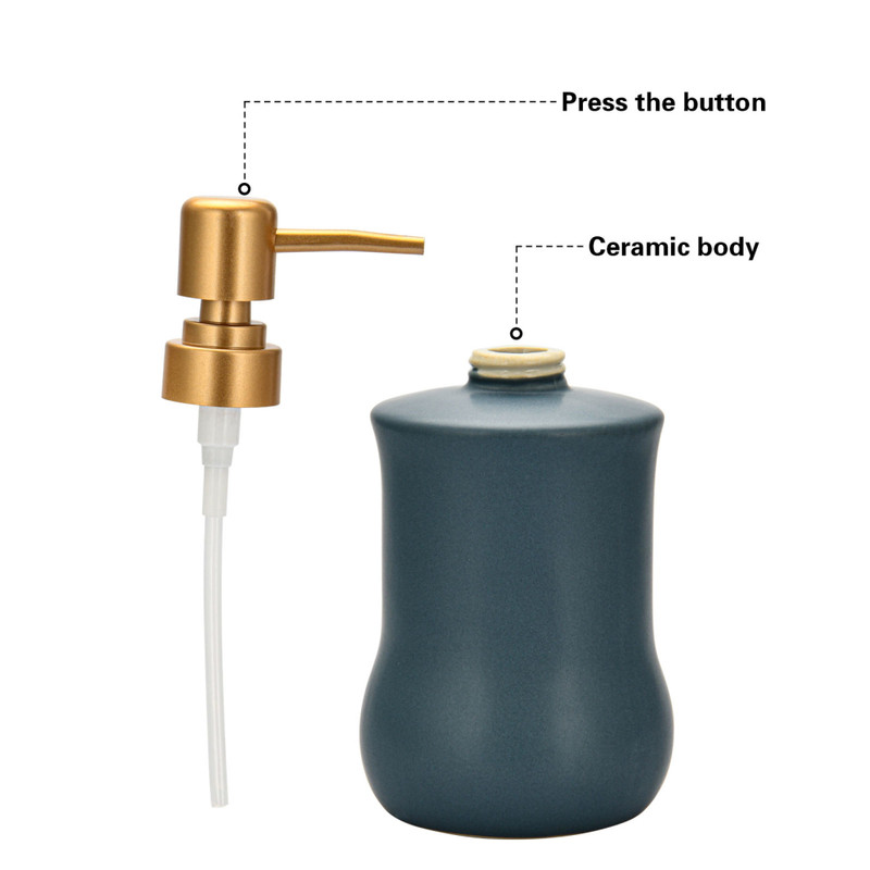 Fissman Set of Soap Dispenser 300ml Tumbler 400ml And Soap Dish (Ceramic)