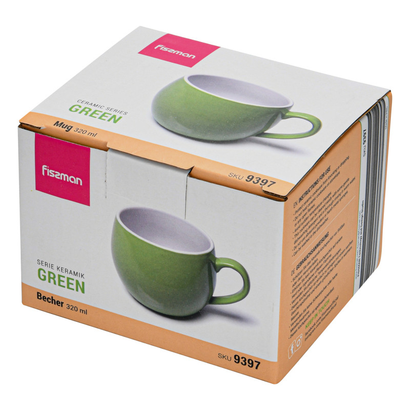 Fissman Mug 320ml Green (Ceramic)