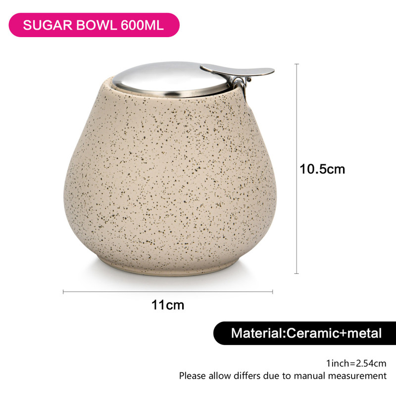 Fissman Sugar Bowl 600ml White Sand (Ceramic)