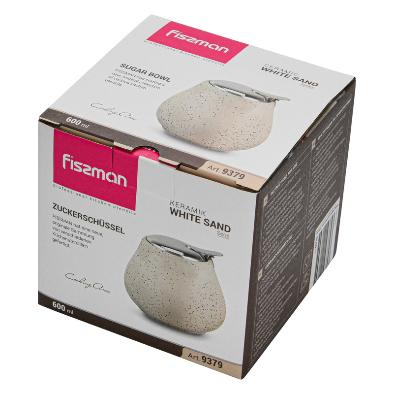Fissman Sugar Bowl 600ml White Sand (Ceramic)
