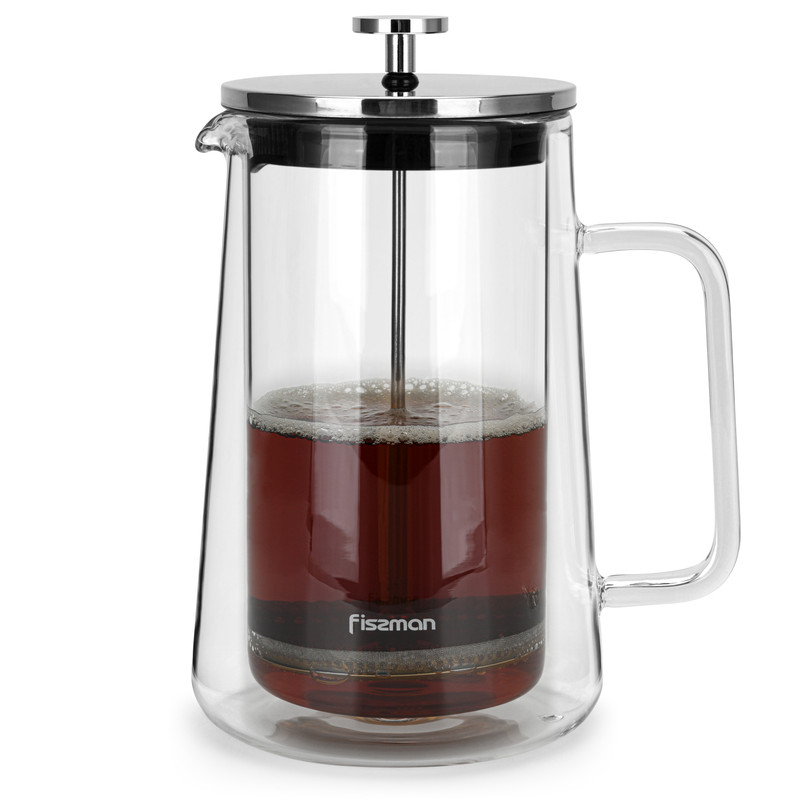 Fissman Double Wall French Press Coffee Maker Doppio 1000ml (Borosilicate Glass)