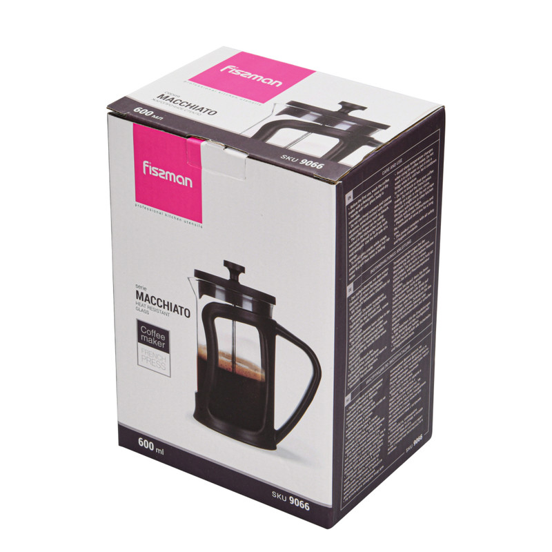 Fissman French Press Coffee Maker Macchiato 600ml (Borosilicate Glass)