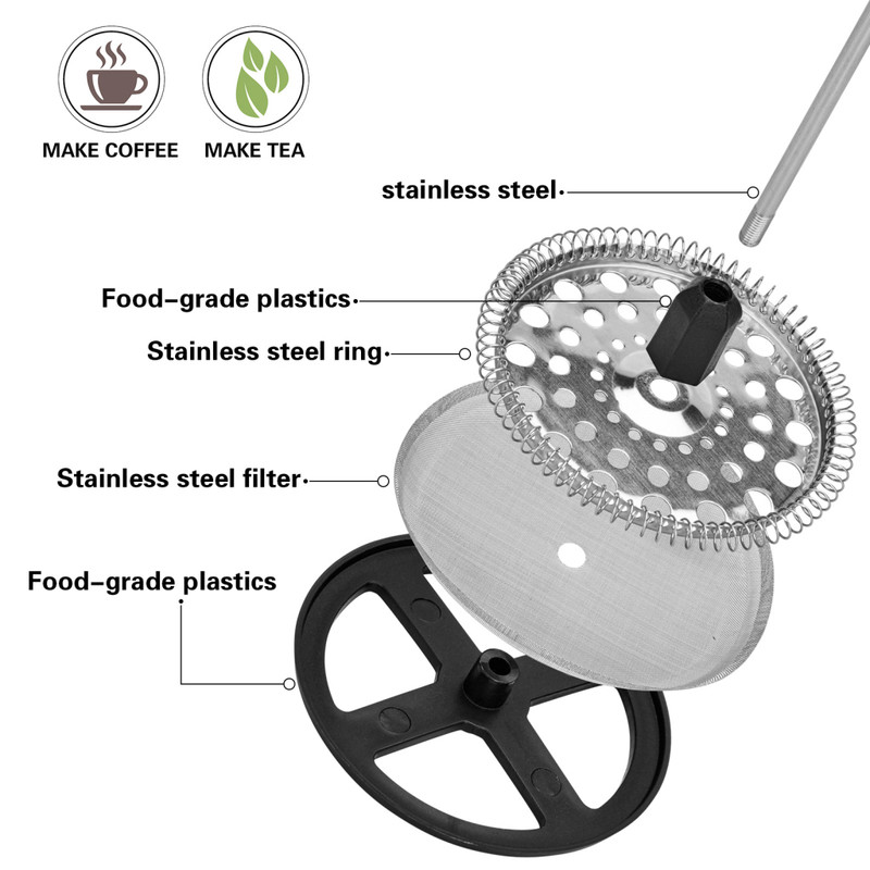 Fissman French Press Coffee Maker Camellia 350ml (Borosilicate Glass)