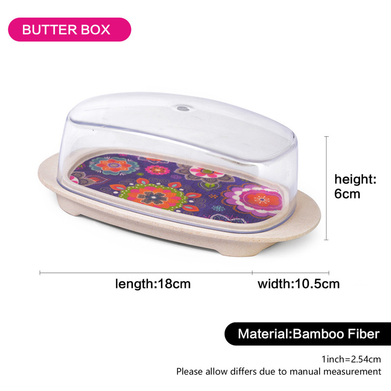 Fissman Butter Dish Purpur 18x11x6cm With Plastic Cover (Bamboo Fibre)