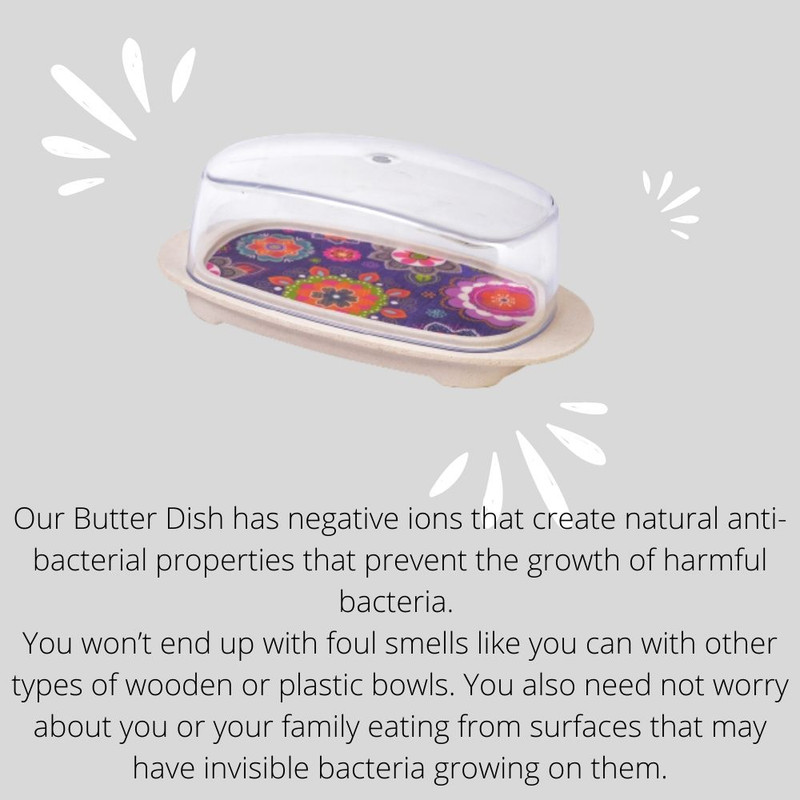 Fissman Butter Dish Purpur 18x11x6cm With Plastic Cover (Bamboo Fibre)