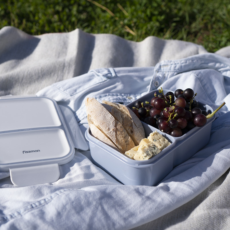 Fissman 2-Compartment Lunch Box 20x14x8cm/1300ml Blue (Plastic)