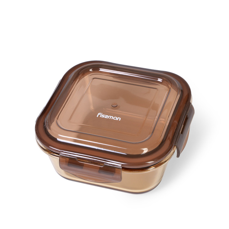 Fissman Container With Pp Lid 13x13x5cm/520ml (Borosilicate Glass)