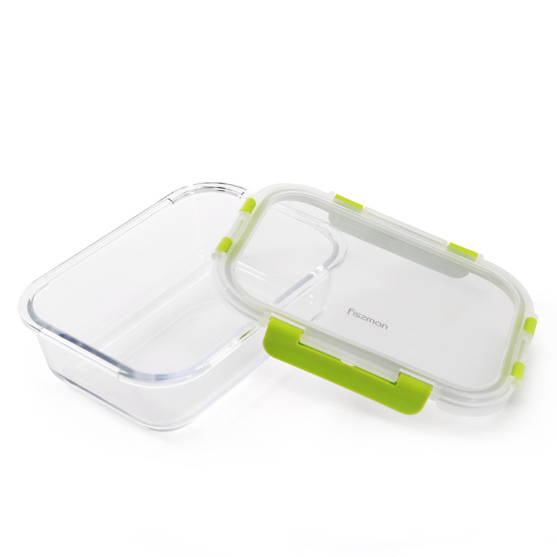 Fissman Container With Pp Lid 19x14x6cm/1000ml (Borosilicate Glass)