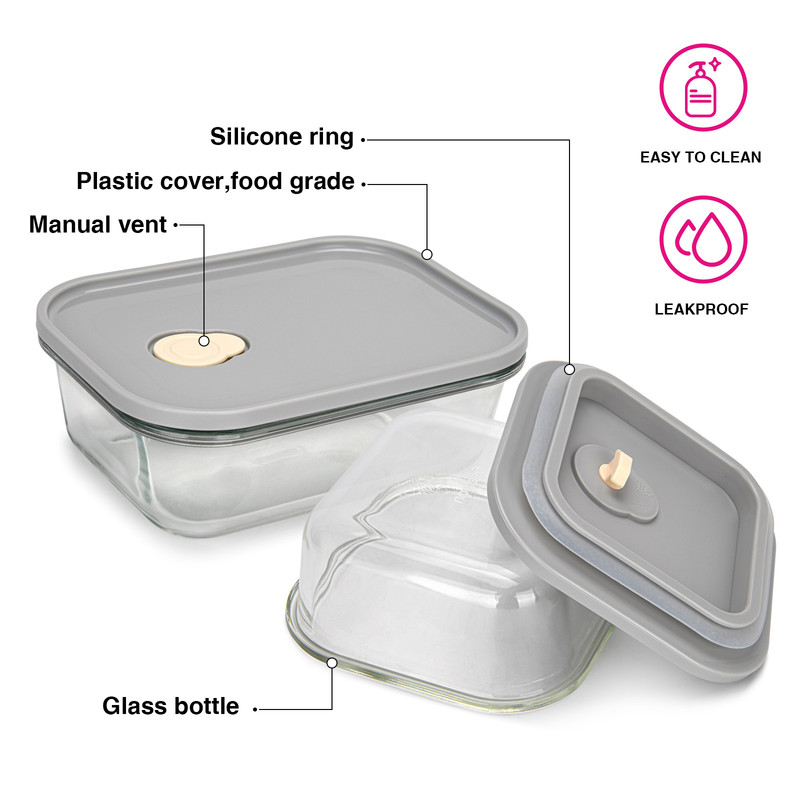 Fissman 2 Pcs. Containers Set With Pp Lid (Glass)