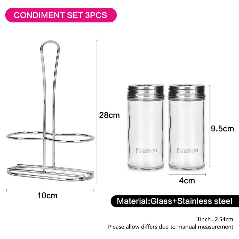 Fissman Condiment Set 3 Pcs (Glass)