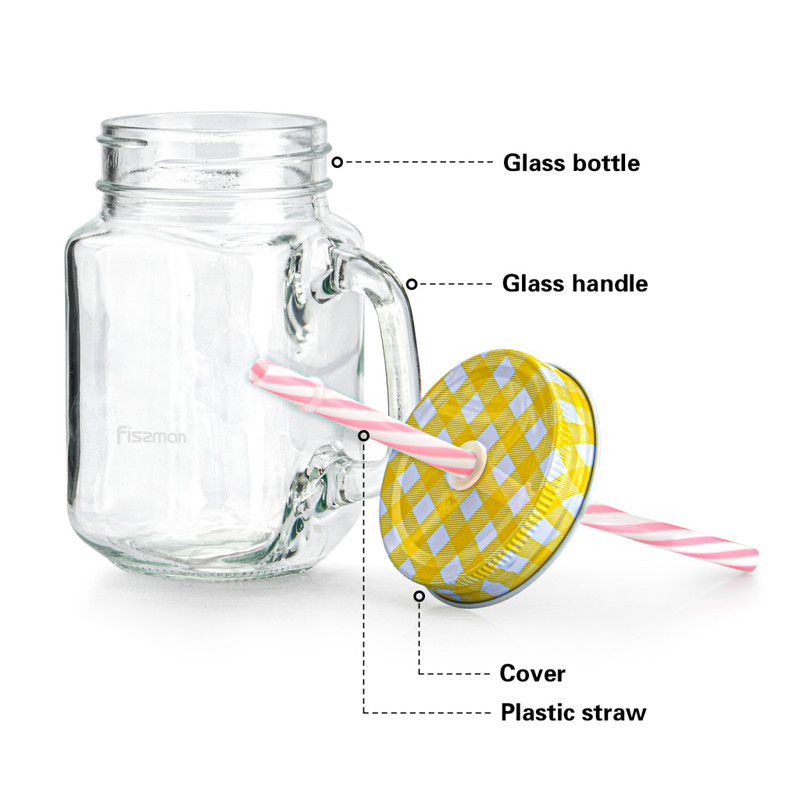 Fissman Smoothie Glass Jar 550ml (Glass)