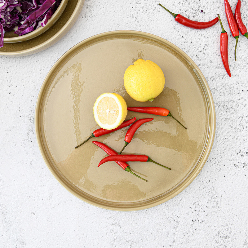 Fissman Plate 26.5x26.5x1.8cm Beige Crackle (Ceramic)