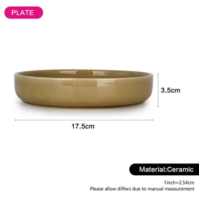 Fissman Plate 17.5x17.5x3.5cm Beige Crackle (Ceramic)