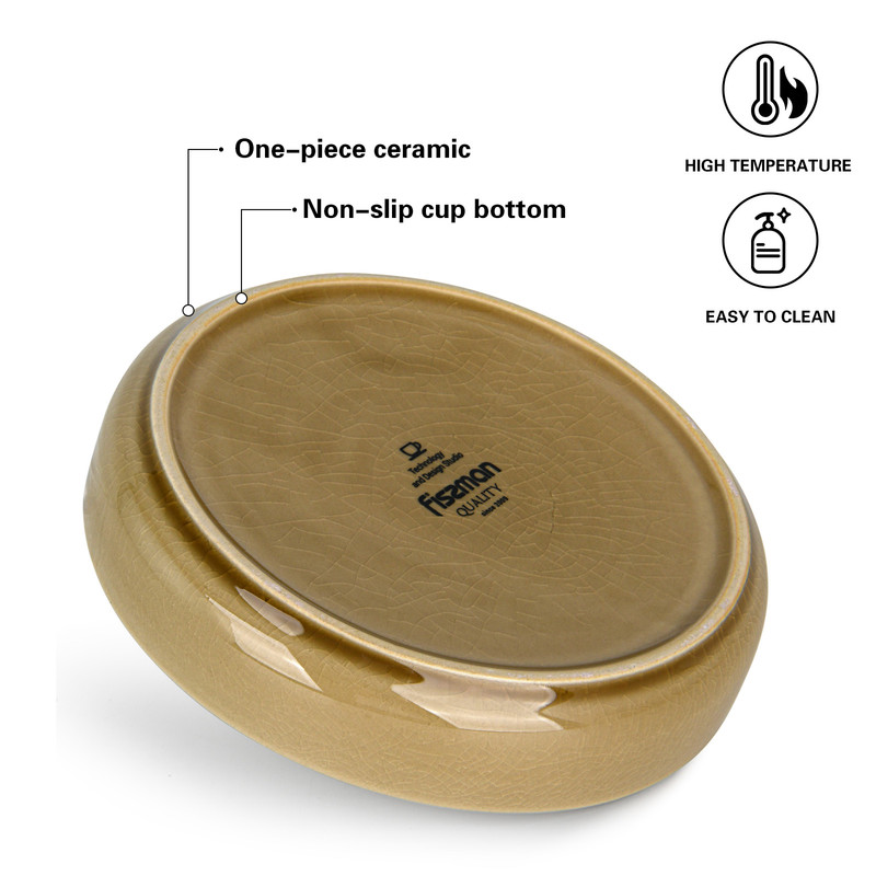 Fissman Plate 17.5x17.5x3.5cm Beige Crackle (Ceramic)