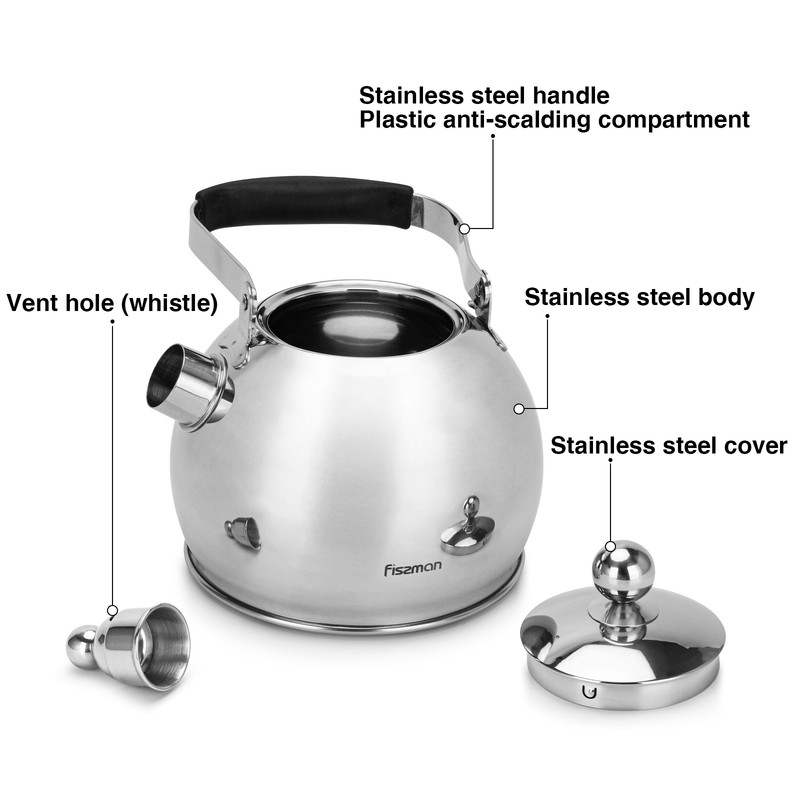 Fissman Whistling Kettle 3.0LTR Elis (Stainless Steel)