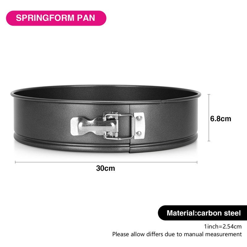 Fissman Springform Pan 30x6.8cm Dark-Grey (Carbon Steel With Non-Stick Coating)