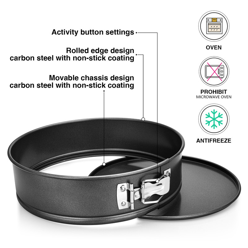 Fissman Springform Pan 30x6.8cm Dark-Grey (Carbon Steel With Non-Stick Coating)