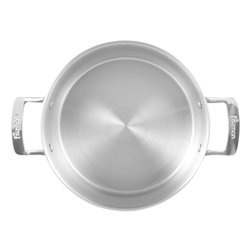 Fissman Stockpot Fobus 24x12cm/5.4LTR With Glass Lid (Stainless Steel)