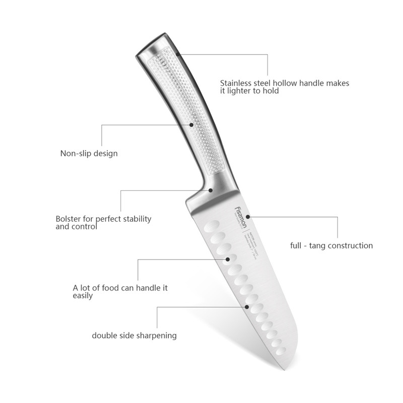 Fissman 6 Pc Knife Set Natori With Stainless Steel Block (3cr13 Steel)