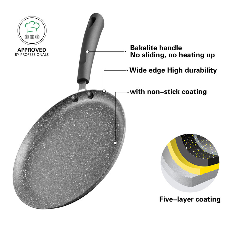 Fissman Crepe Pan Grey Stone 23x2cm (Aluminum With Non-Stick Coating)