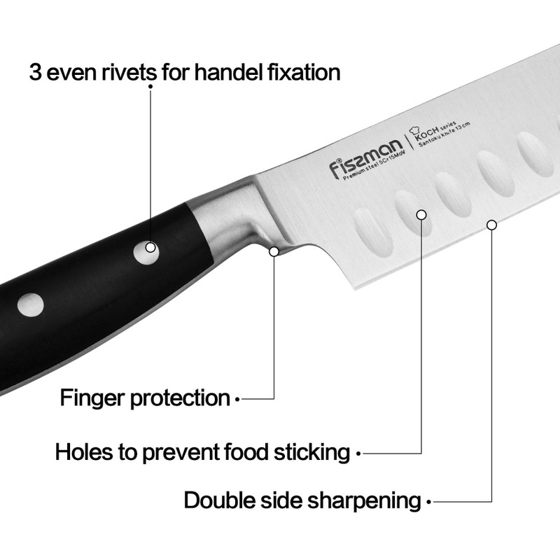 Fissman 5" Santoku Knife Koch (5cr15mov Steel)