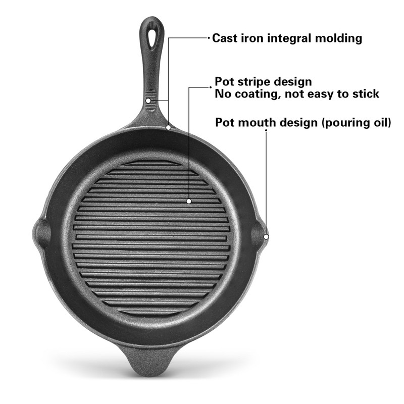 Fissman Grill Pan 30x6.3cm With Helper Handle (Cast Iron)
