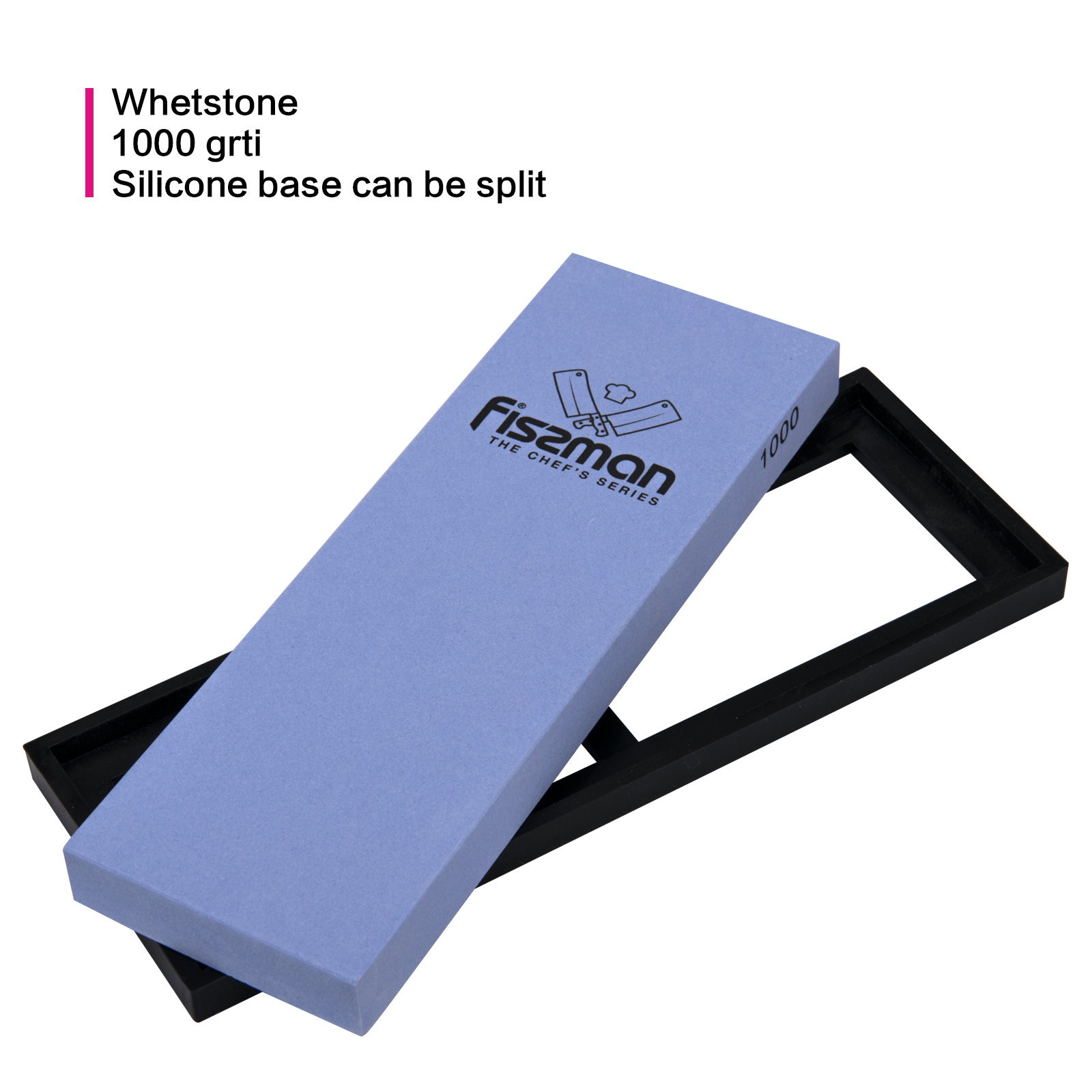 Fissman Whetstone 18x6x1.5cm 1000grit With Silicone Base (White Corundum)