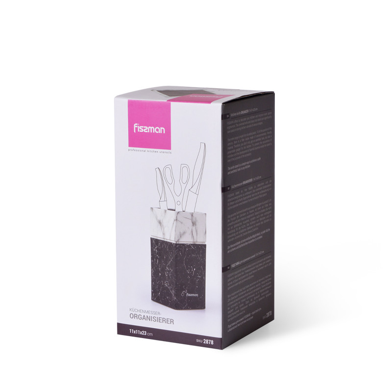 Fissman Kitchen Knife Organizer 11x11x23cm. Marble (Plastic)