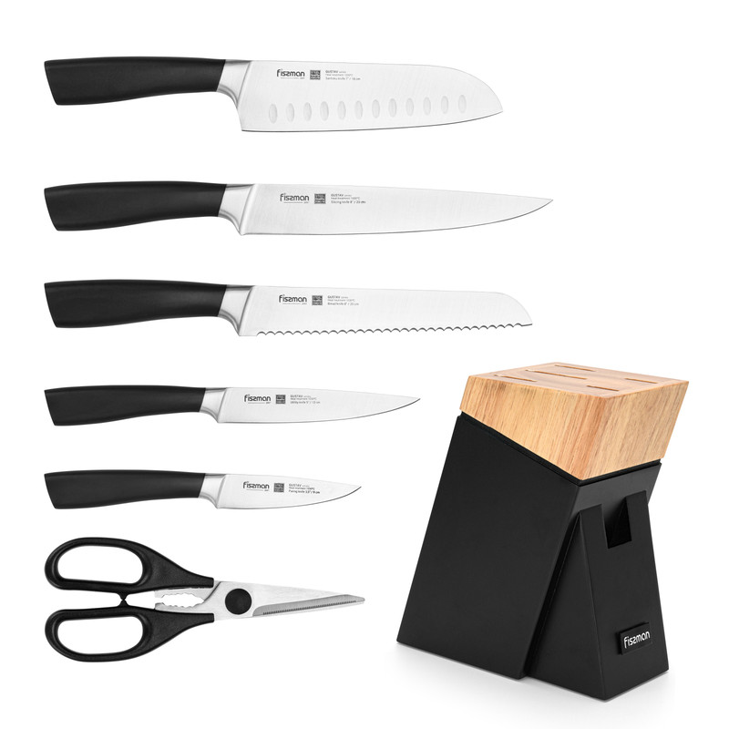 Fissman 7 Pc Knife Set With Wooden Block (3cr14 Steel)