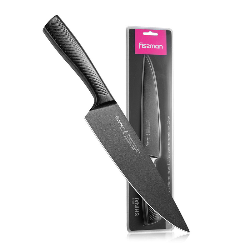 Fissman 8 Inch Chef's Knife Shinai With Graphite Non-Stick Coating (3cr14 Steel)