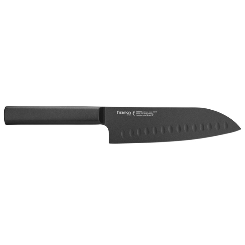 Fissman 7'' Santoku Knife Shinto With Black Non-Stick Coating (3cr13 Steel)