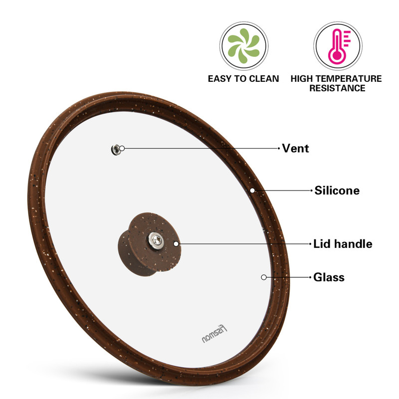 Fissman Lid Arcades 24cm With Dark Brown Marble Silicone Rim (Glass)