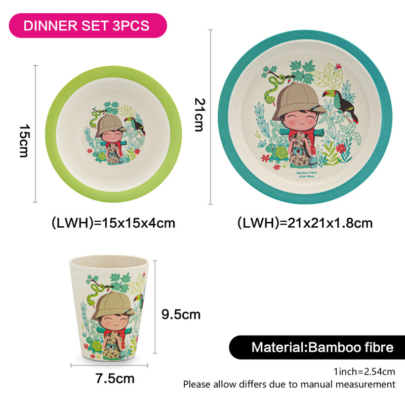 Fissman Dinner Set Boy 3 Pcs (Bamboo Fibre)