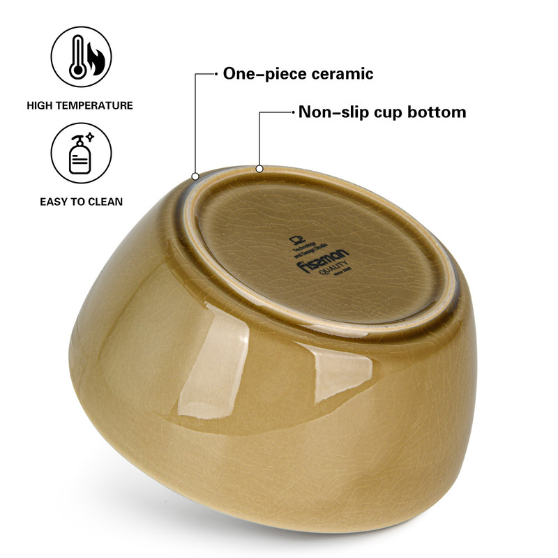 Fissman Bowl 1400ml Beige Crackle (Ceramic)