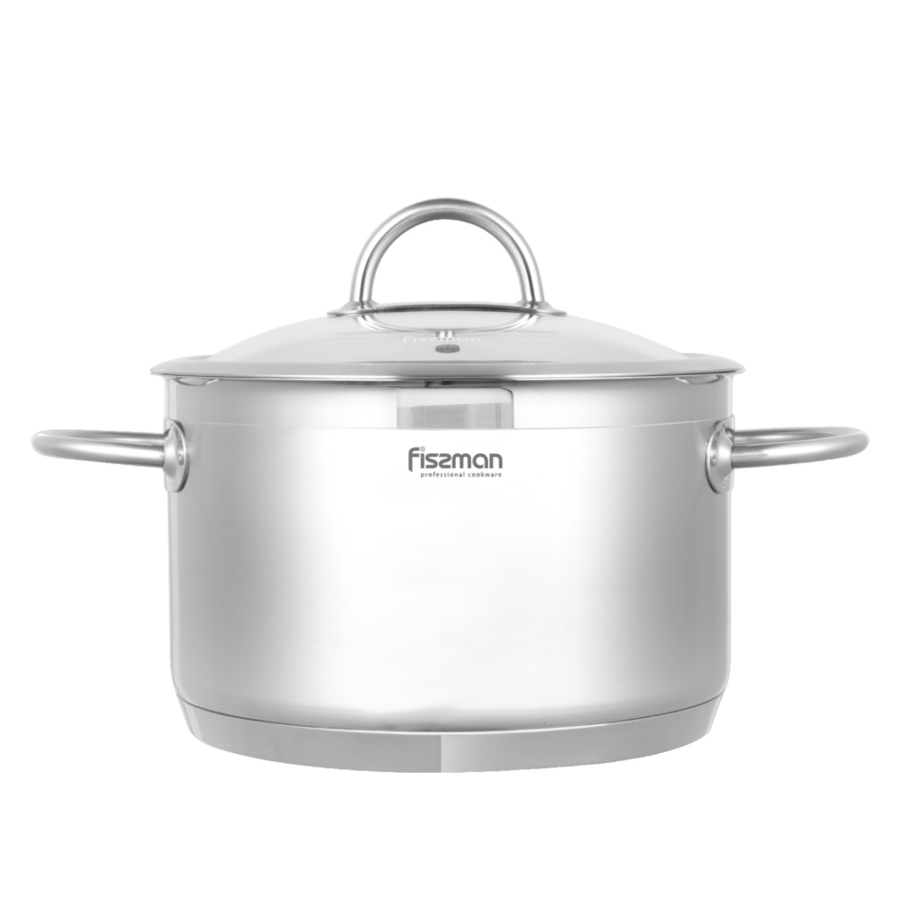 Fissman Benjamin Casserole With Glass Lid 20x12cm/3.7LTR (Stainless Steel)