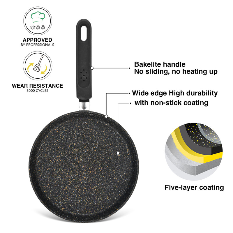 Fissman Crepe Pan Spark Stone 24cm (Aluminum With Non-Stick Coating)