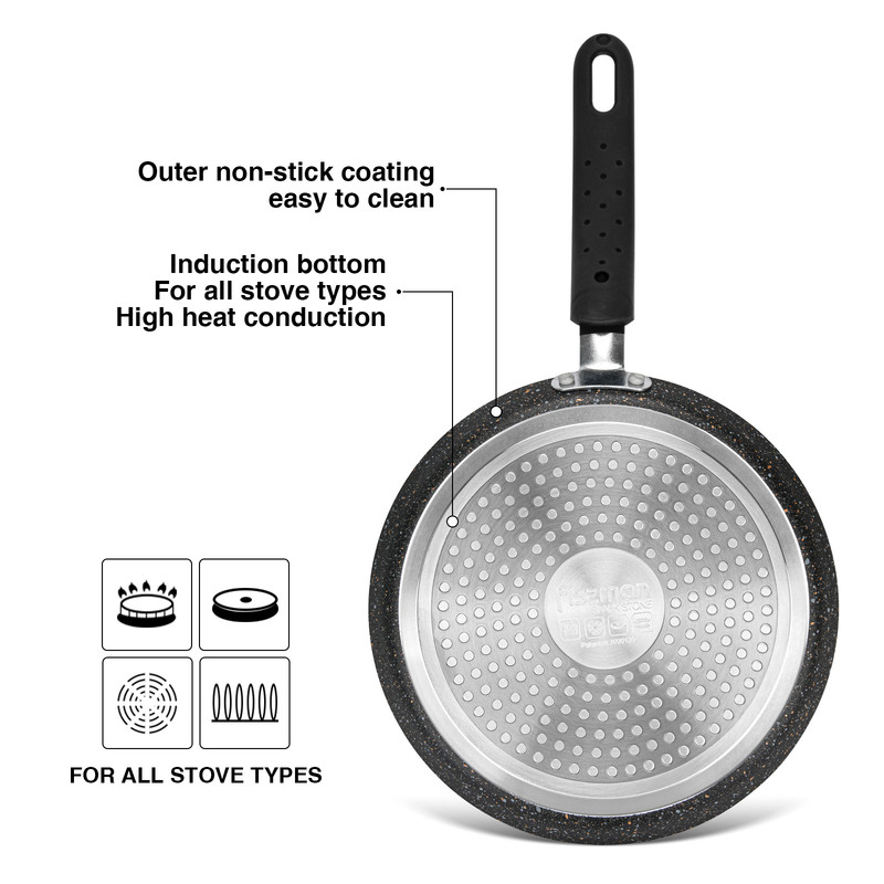 Fissman Crepe Pan Spark Stone 24cm (Aluminum With Non-Stick Coating)