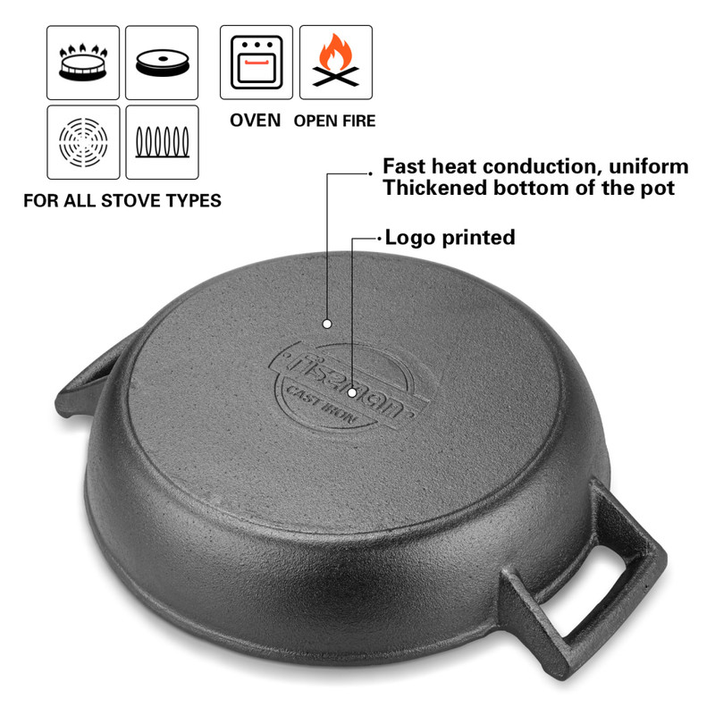 Fissman Shallow Casserole 30x7cm/3.2LTR (Cast Iron)