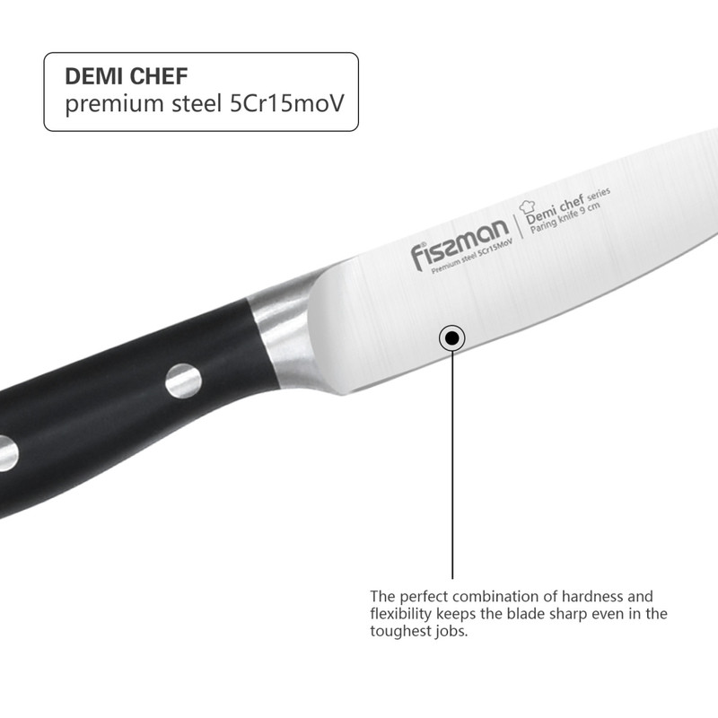 Fissman 3.5" Paring Knife Demi Chef (5cr15mov Blade)