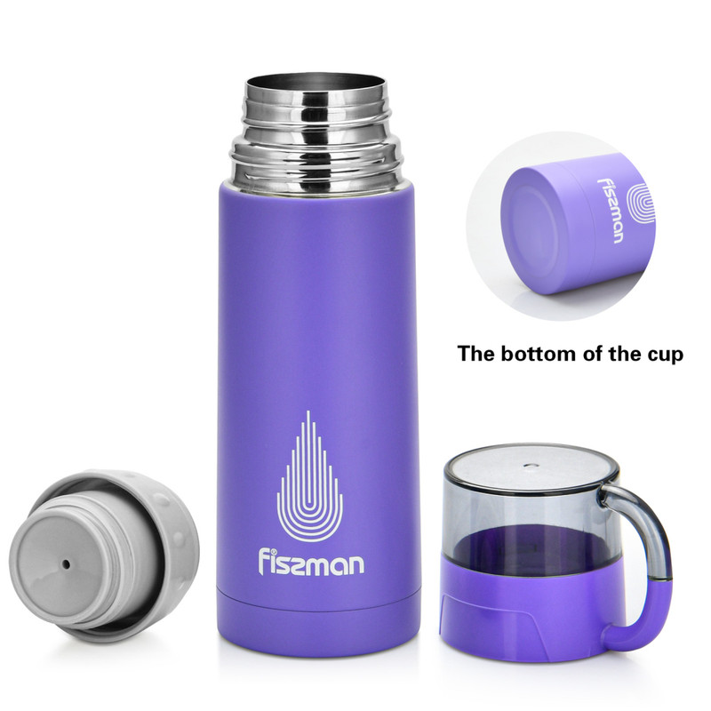 Fissman Double Wall Vacuum Bottle 350ml (Stainless Steel) Violet