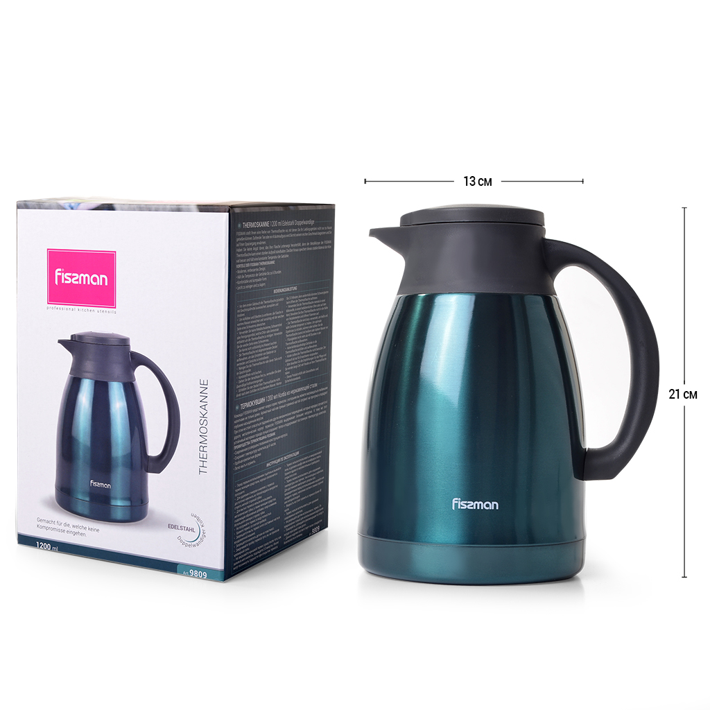 Fissman Double Wall Vacuum Pot 1200ml (Stainless Steel)