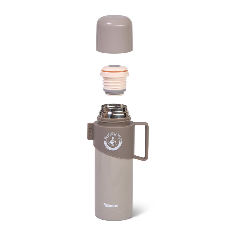 Fissman Double Wall Vacuum Bottle 350ml. Grey (Stainless Steel)