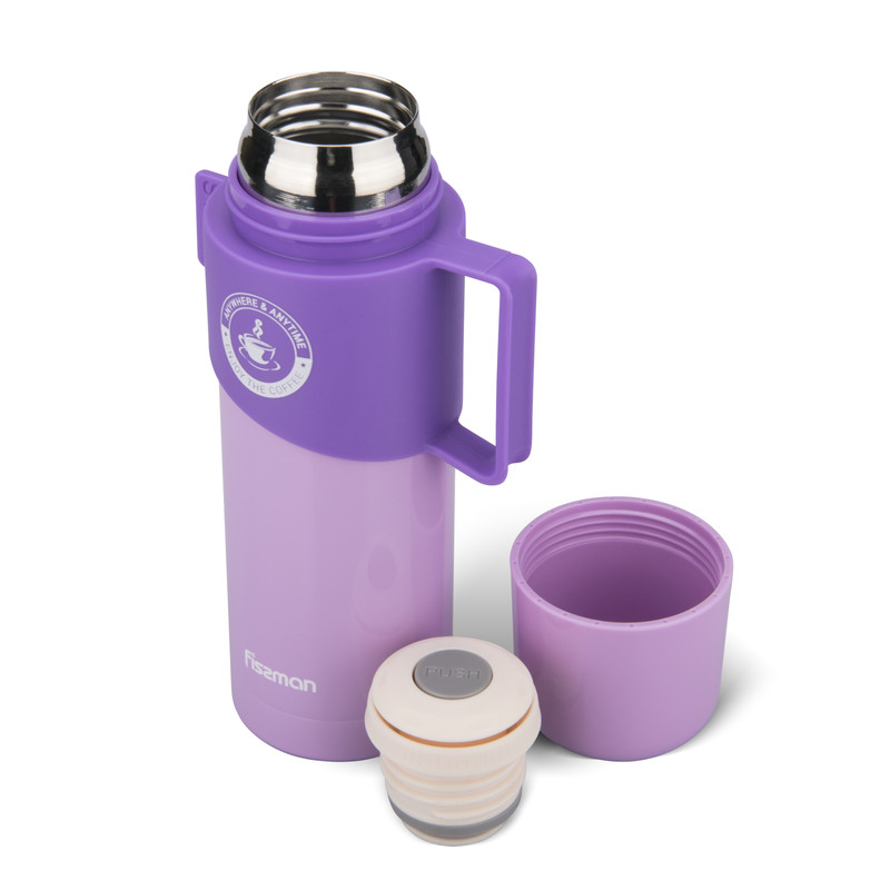 Fissman Double Wall Vacuum Bottle 350ml. Lilac (Stainless Steel)