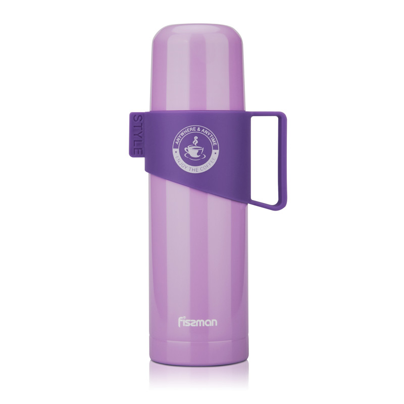 Fissman Double Wall Vacuum Bottle 350ml. Lilac (Stainless Steel)