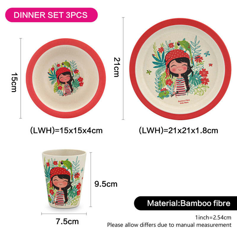 Fissman Dinner Set Girl 3 Pcs (Bamboo Fibre)